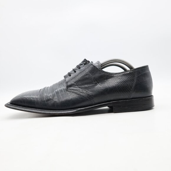 Mezlan Platinum Dark Navy Men\'s Size 11 M Genuine Lizard Square Toe Derby main image 4